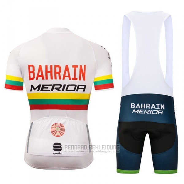 2018 Fahrradbekleidung Bahrain Merida Champion Litauen Trikot Kurzarm und Tragerhose